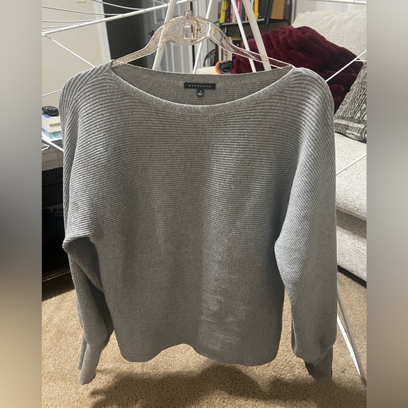 Staccato Sweaters - Staccato Women's Ribbed Gray Crew Neck Sweater